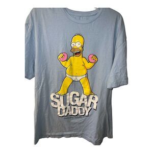 The Simpsons x Universal Studios Homer T Shirt Mens Size Large Blue Sugar Daddy